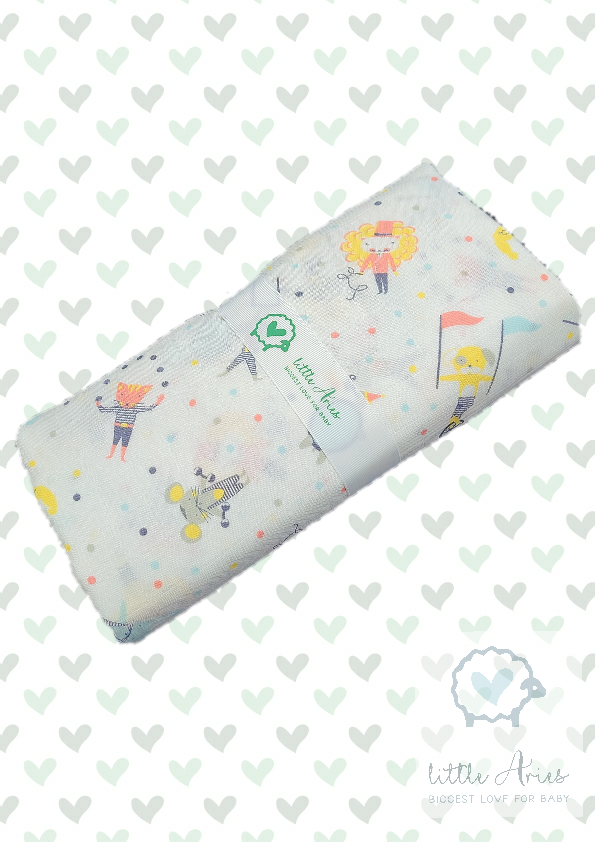 Bamboo Cotton Muslin Swaddle Cats & Dogs Little Aries