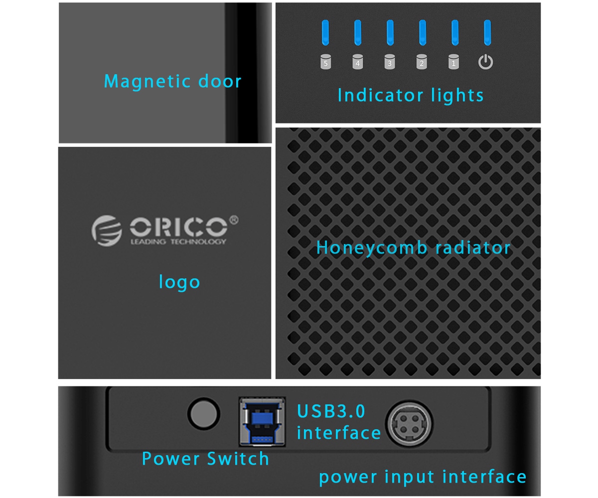 ORICO 5 Bay 3.5 inch USB 3.0 Hard Drive Enclosure