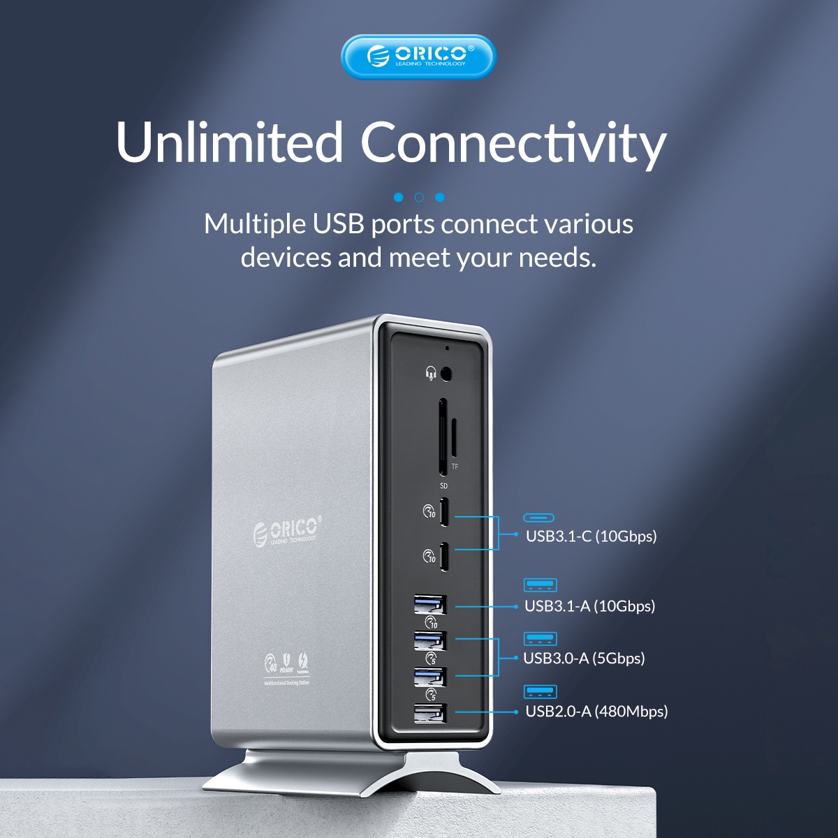 ORICO Thunderbolt 3 Aluminum Alloy Docking Station [TB3S1] ORICOHK