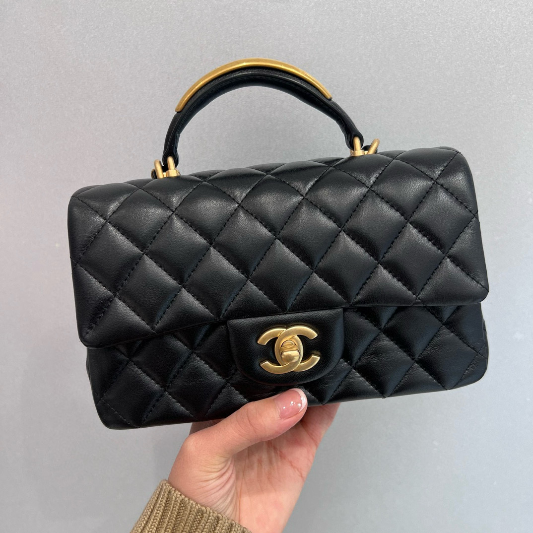 Chanel 22b Top Handle Mini Flap Bag 20cm AS2431-B08846-94305 - Manaddict
