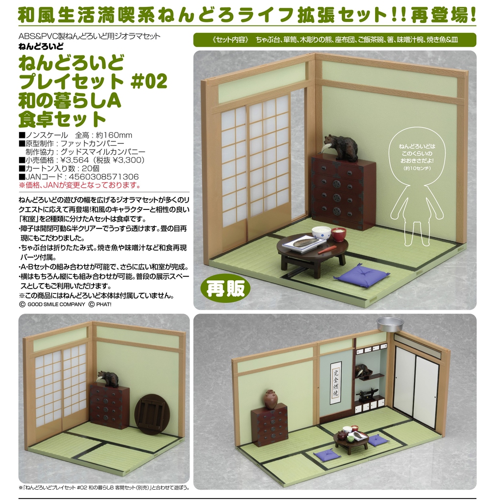 預購 Goodsmile Phat 黏土人場景系列 02 和風生活a 和室飯廳 Toys Lab Hk