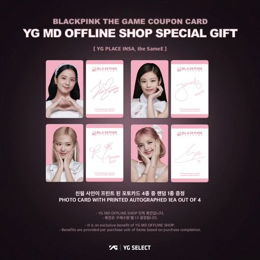 [YGPLACE BENEFIT]BLACKPINK THE GAME COUPON CARD MelodyBox