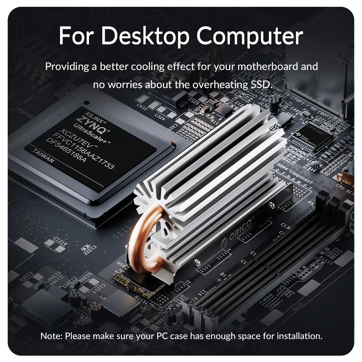 Orico M.2 Heat Sink Aluminum doubleside thermal pad design ORICOHK